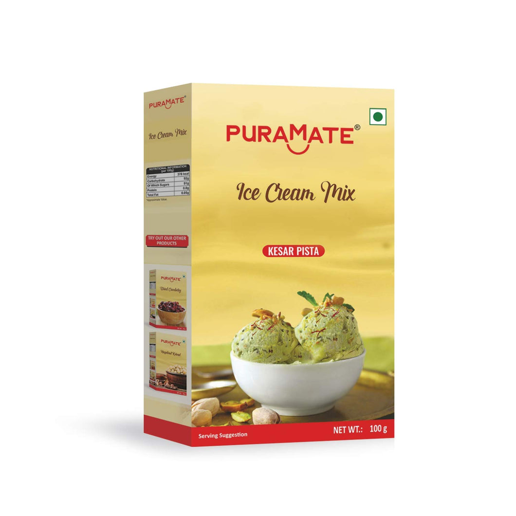 Puramate Ice Cream Mix Kesar Pista, 100g