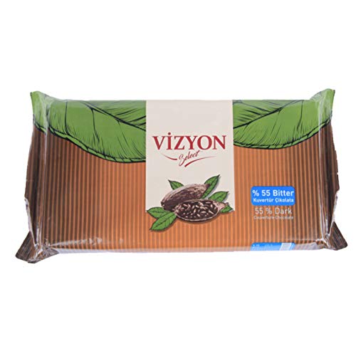 Vizyon 55% Dark Couverture Chocolate Block, 2.5 KG