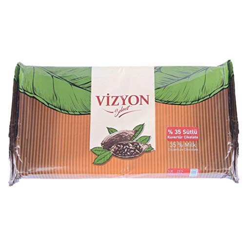 Vizyon 35% Milk Couveture Chocolate Block, 2.5 KG