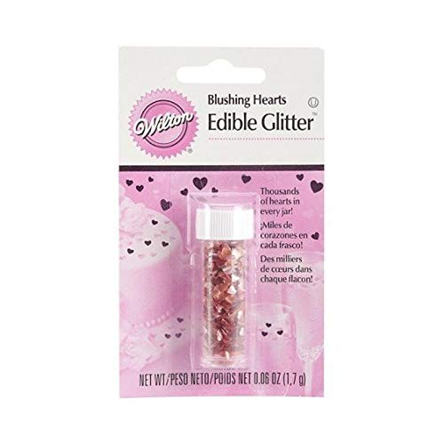 Wilton Edible Glitter Hearts, Pink, 1.8 g