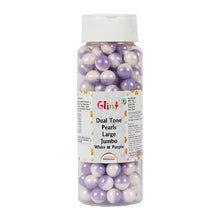 Load image into Gallery viewer, Glint Dual Tone Pearl Balls for Cake Decoration ( 10mm ) ( White & Purple ), 150g | Dual Colour Cake Sprinkle For Cake Decoration | 150g