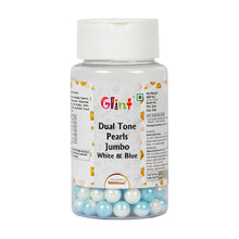 Load image into Gallery viewer, Glint Dual Tone Pearl Balls for Cake Decoration ( 7mm ) ( White & Blue ), 75g | Dual Colour Cake Sprinkle For Cake Decoration | 75g