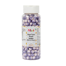 Load image into Gallery viewer, Glint Dual Tone Pearl Balls for Cake Decoration ( 7mm ) ( White & Purple ), 150g | Dual Colour Cake Sprinkle For Cake Decoration | 150g