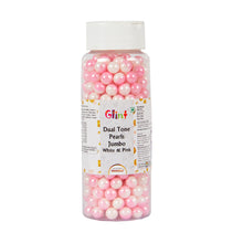 Load image into Gallery viewer, Glint Dual Tone Pearl Balls for Cake Decoration ( 7mm ) ( White & Pink ), 150g | Dual Colour Cake Sprinkle For Cake Decoration | 150g