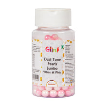 Load image into Gallery viewer, Glint Dual Tone Pearl Balls for Cake Decoration ( 7mm ) ( White & Pink ), 75g | Dual Colour Cake Sprinkle For Cake Decoration | 75g