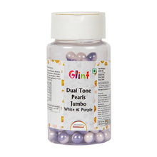 Load image into Gallery viewer, Glint Dual Tone Pearl Balls for Cake Decoration ( 7mm ) ( White & Purple ), 75g | Dual Colour Cake Sprinkle For Cake Decoration | 75g