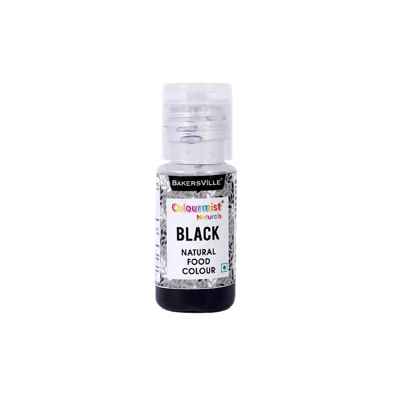 Colourmist Natural Edible Food Colour, (Black), 20g | Natural Food Colour For Cream / Icing / Cake / Frosting / Dessert/ Milkshake / Baking |