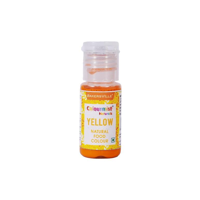 Colourmist Natural Edible Food Colour, (Yellow), 20g | Natural Food Colour For Cream / Icing / Cake / Frosting / Dessert/ Milkshake / Baking |