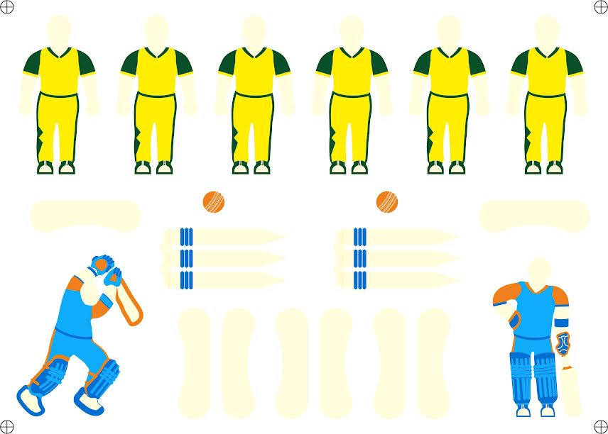 Foodecor Cricket Team Decorative Transfer Mould, (Pack of 2) - BV 3228