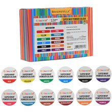 Load image into Gallery viewer, Colormist Super Whip Color Assorted 2.5g each, Pack of 12(Red,Yellow,Green,Blue,Pink,Turquoise,Black,Violet,Brown,Burgundy,Orange,Purple) BV 3030
