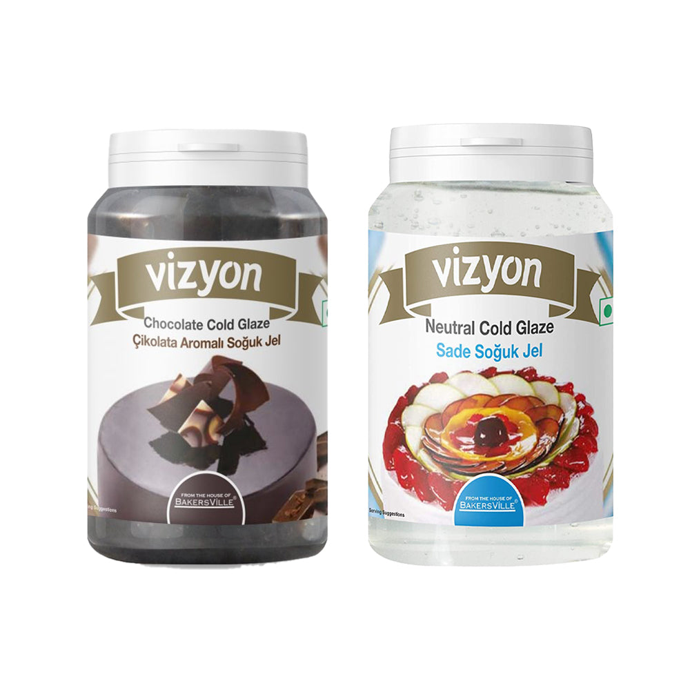 Combo of Vizyon Cold Glaze (Chocolate) and Cold Glaze (Neutral), 200g