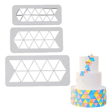 Load image into Gallery viewer, FineDecor Triangle Cookie Cutter / Fondant Cutter &amp; Embosser - Geometric Cutter Set, Triangle Cake Fondant Cutter, FD 3367
