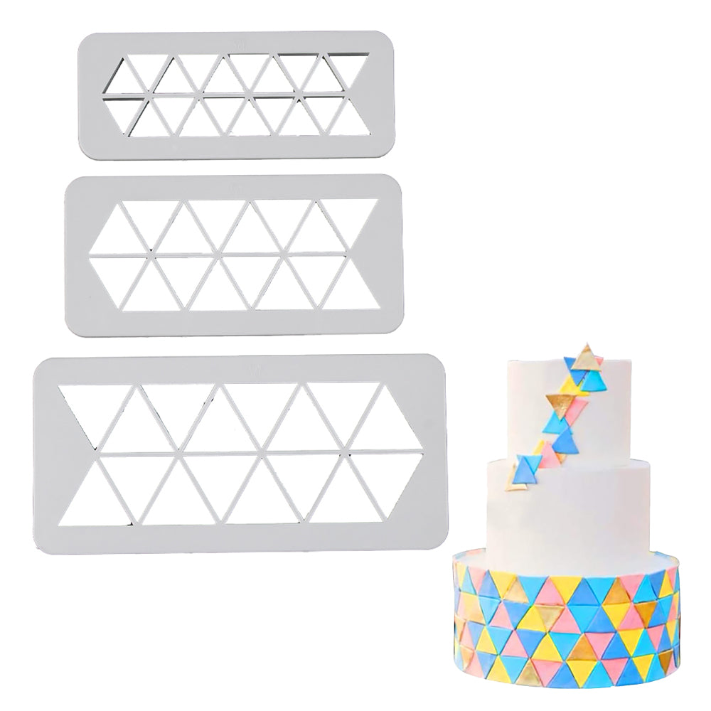 FineDecor Triangle Cookie Cutter / Fondant Cutter & Embosser - Geometric Cutter Set, Triangle Cake Fondant Cutter, FD 3367