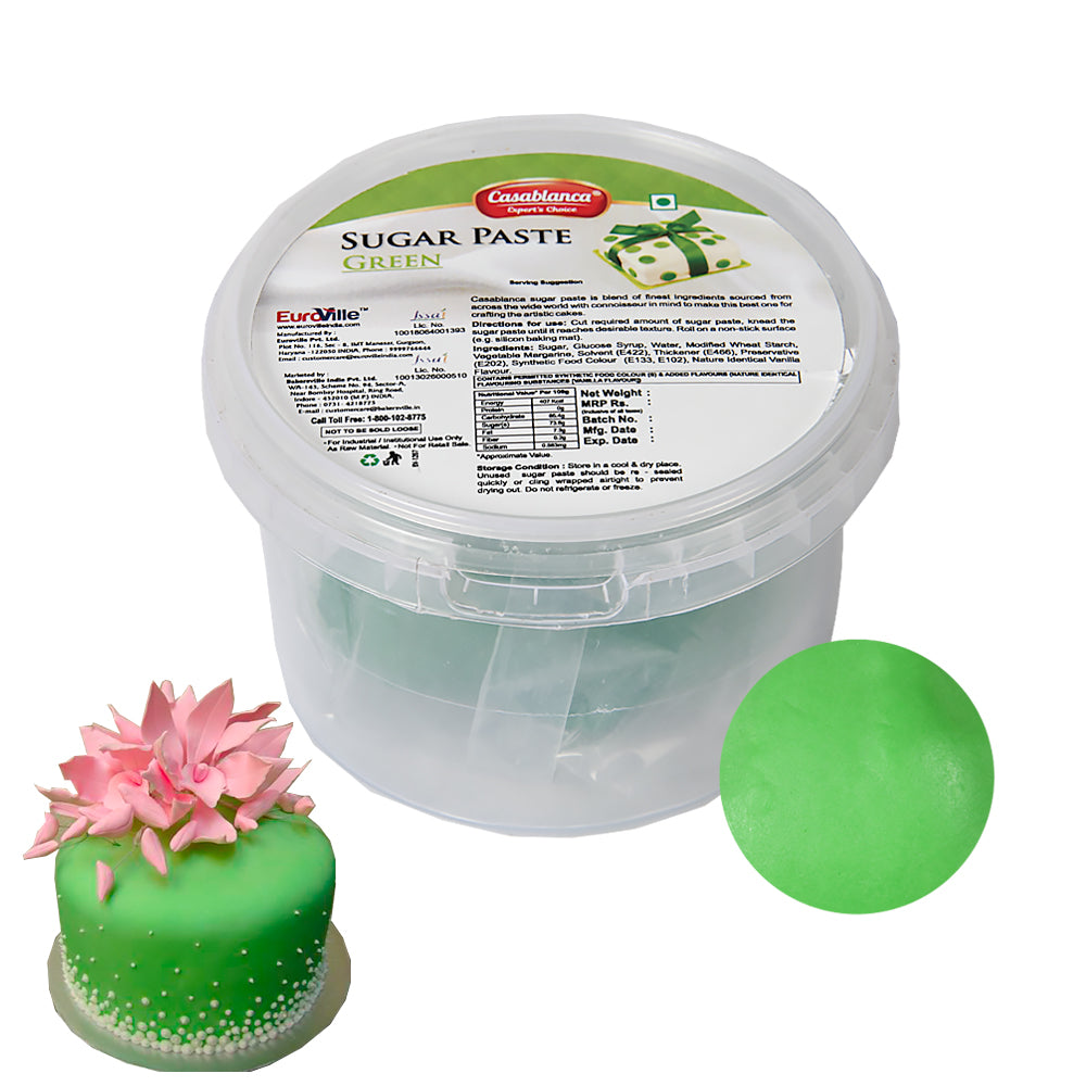 Casablanca Green Sugar Paste / Fondant  for Cake Decorating, 200g