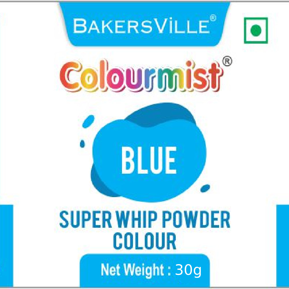 Colourmist Super Whip Edible Powder Colour, (Blue), 30g | Powder Colour For Cream / Icing / Fondant / Frosting / Dessert / Baking |