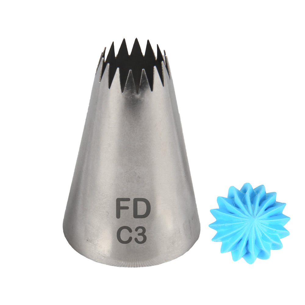 FineDecor Large Piping Tip, Stainless Steel Icing Piping Nozzle Tip, Cake Decorating Tools Cream Puff Decor Pastry Icing Tool for Baker, 1psc (C3)