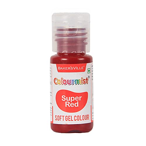 Colourmist Soft Gel Paste Food Color, (Super Red), 20g | Edible Gel Colour For Fondant / Dessert / Baking |