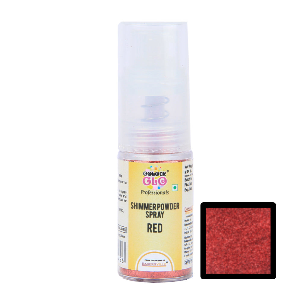 ColourGlo Edible Shimmer Powder Spray (Red), 5g