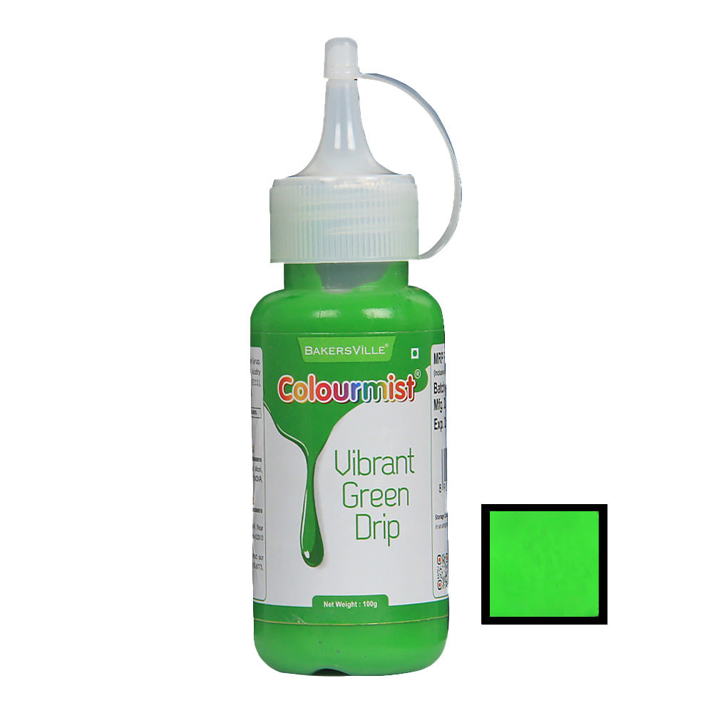 Colourmist Cake Decorating Drip ( Vibrant Green ), Edible Vibrant Colour Drip ( Green ), 100 gm