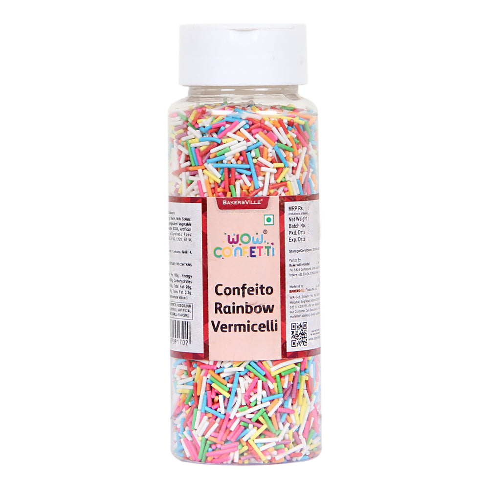 Wow Confetti™ Confeito Rainbow Vermicelli (Sprinkles), 125g