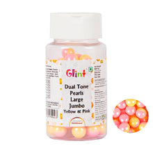 Load image into Gallery viewer, Glint Dual Tone Pearl Balls for Cake Decoration ( 10mm ) ( Yellow &amp; Pink ), 75g | Dual Colour Cake Sprinkle For Cake Decoration | 75g
