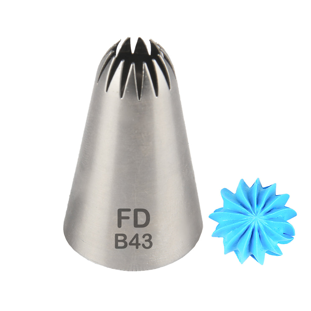 FineDecor Large Piping Tip, Stainless Steel Icing Piping Nozzle Tip, Cake Decorating Tools Cream Puff Decor Pastry Icing Tool for Baker, 1psc (B43)