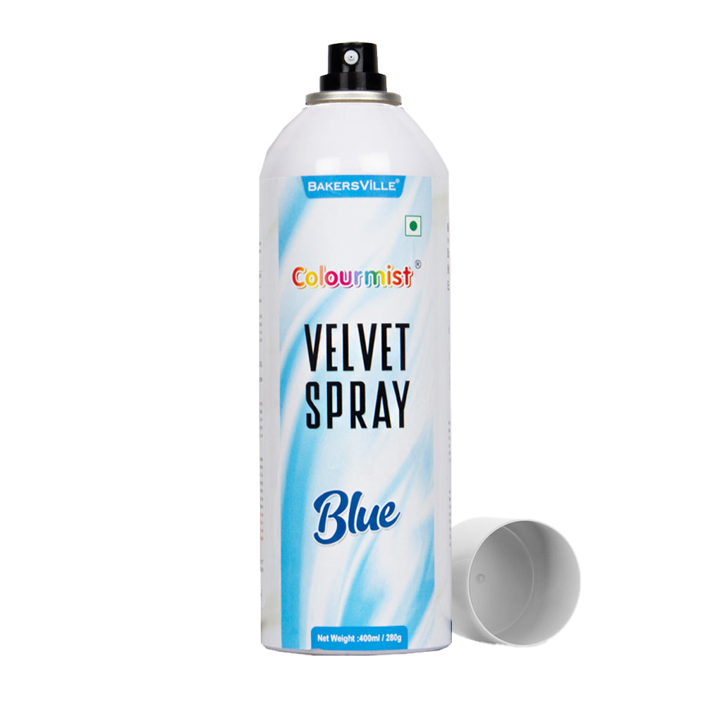 Colourmist Velvet Spray ( Blue ), 400ml | Premium Cocoa Velvet Butter Spray Color for Frozen Dessets & Cakes | ( Blue ) | 400ml