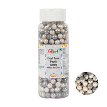 Load image into Gallery viewer, Glint Dual Tone Pearl Balls for Cake Decoration ( 7mm ) ( White &amp; Grey ), 150g | Dual Colour Cake Sprinkle For Cake Decoration | 150g
