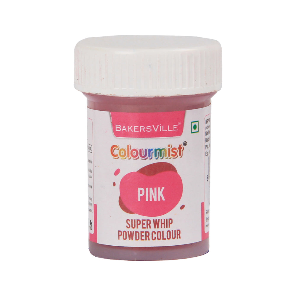Colourmist Super Whip Edible Powder Colour, (Pink), 5g | Powder Colour For Cream / Icing / Fondant / Frosting / Dessert / Baking |