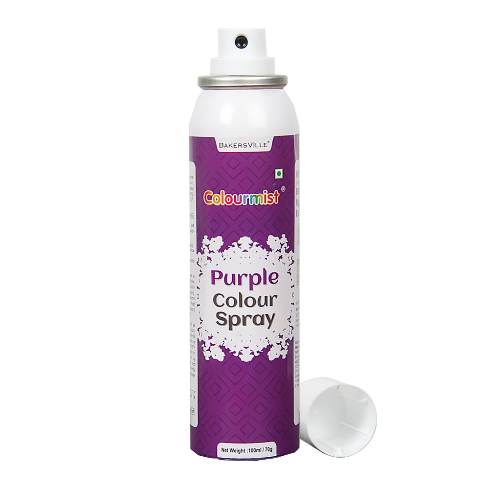 Colourmist Premium  Colour Spray (Purple), 100ml | Cake Decorating Spray Colour for Cakes, Cookies, Cupcakes Or Any Consumable For A Dazzling Effect
