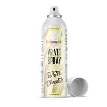 Load image into Gallery viewer, Colourmist Velvet Spray ( White Chocolate ), 100ml | Premium Cocoa Velvet Butter Spray Color for Frozen Dessets &amp; Cakes | ( White Chocolate ) | 100ml
