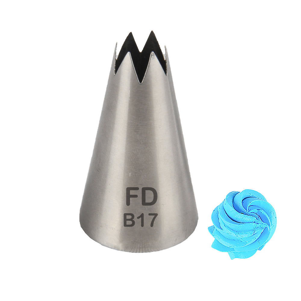 FineDecor Large Piping Tip, Stainless Steel Icing Piping Nozzle Tip, Cake Decorating Tools Cream Puff Decor Pastry Icing Tool for Baker, 1psc (B17)