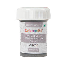 Load image into Gallery viewer, Colourmist Cocoa Butter Metallic Colour Paint (Metallic Silver), 20g | Color Paint For Chocolate, Icing, Airbrush, Gumpaste | Metallic Silver, 20g
