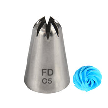 Load image into Gallery viewer, FineDecor Large Piping Tip, Stainless Steel Icing Piping Nozzle Tip, Cake Decorating Tools Cream Puff Decor Pastry Icing Tool for Baker, 1psc (C5)
