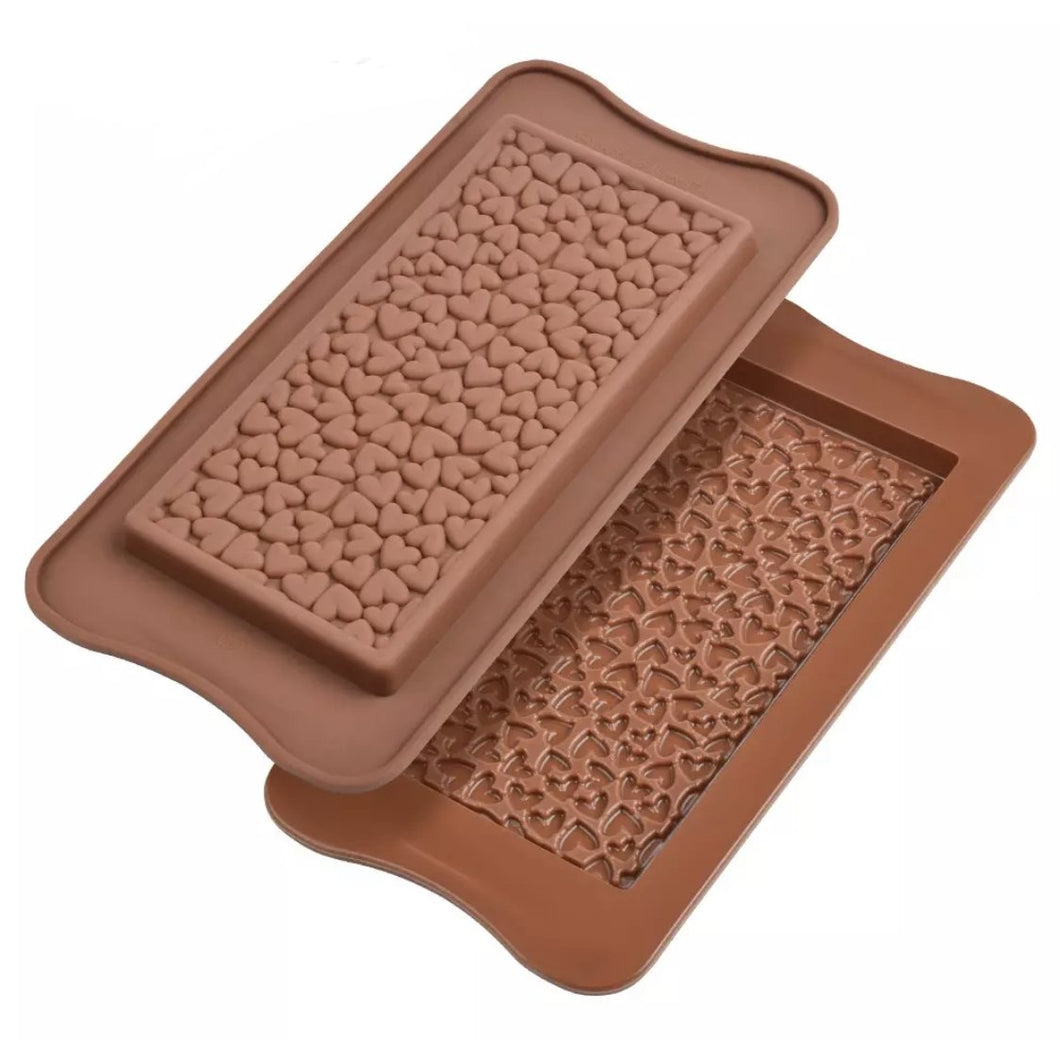 FINEDECOR Heart Shape Silicone Chocolate Bar Mould - FD 3432