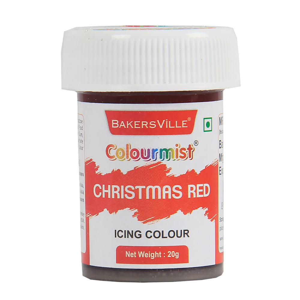 Colourmist Edible Icing Color ( Christmas Red ), 20g | Food Colour For Cake Batter, Icing, Buttercream Frosting, Royal Icing | 20g