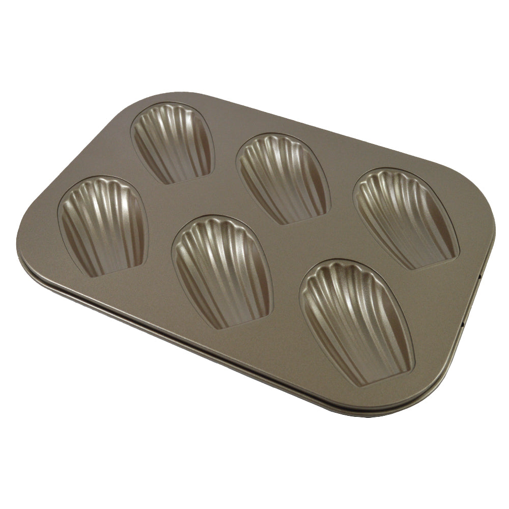 FineDecor Madeleine Pan (6-Cavity) Non-Stick Seashell Shape Madeleine Mold / Baking Mold, FD 3029