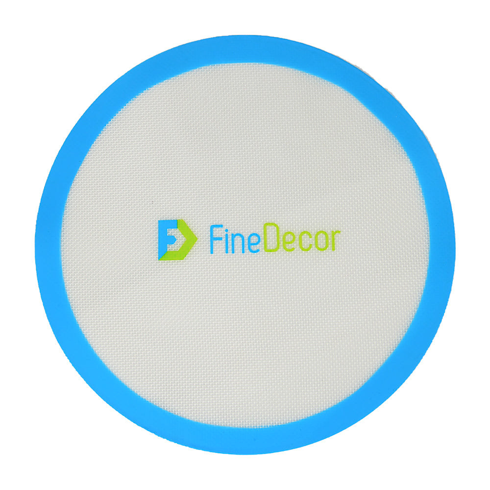 FineDecor Non-Stick Round Silicone Baking Mat Fiber Glass (11.8inch) 30cm Round Sheet Glass Rolling Dough Mat for Cake Cookie Macaron, White  FD 3394