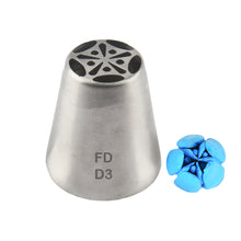 Load image into Gallery viewer, FineDecor Russian Piping Tip, Cake Decoration Nozzle Cream Icing Nozzle Tip Stainless Steel Nozzle Cream Puff Decor Pastry Icing Tool, 1psc (D3)

