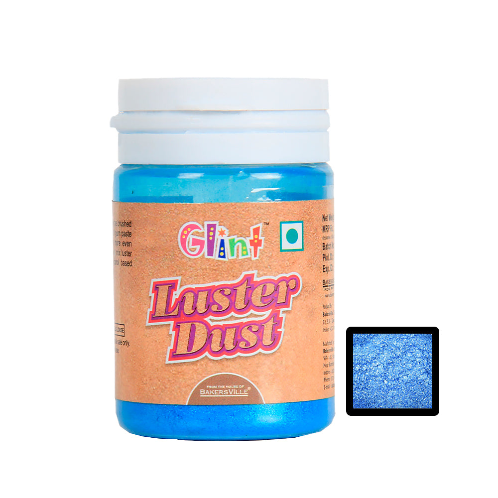 Glint Edible Luster Dust ( Blue ), 10g | Pearl Dust | Edible Sparkle Dust | Edible Product for Cake Decor | Glittering Shiner Dust | Blue - 10g