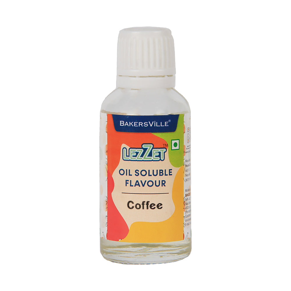Lezzet Premium Concentrated Oil Soluble Flavour Essence (Coffee) for Chocolate, Cake, Candy, Cookies, IceCream, Dessert | Sugar-Free | 30ml