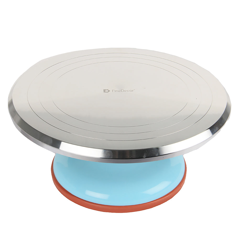 FineDecor Non Slip Heavy Metal (12 Inch) 30 cm, 360 Degree Rotating Cake Turntable Cake Decorating Stand, Cake Stand for Icing, FD 2826