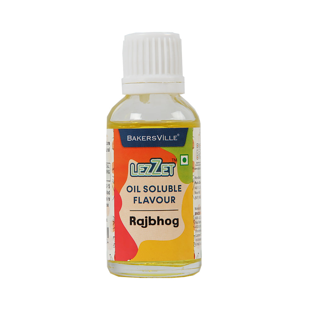 Lezzet Premium Concentrated Oil Soluble Flavour Essence (Rajbhog) for Chocolate, Cake Making, Candy, Cookies, IceCream, Desserts | Sugar-Free | 30ml