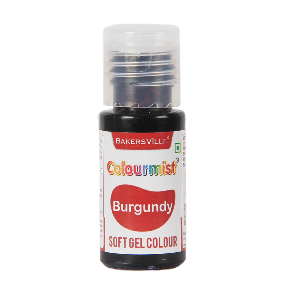 Colourmist Soft Gel Paste Food Color, (Burgundy), 20g | Edible Gel Colour For Fondant / Dessert / Baking |