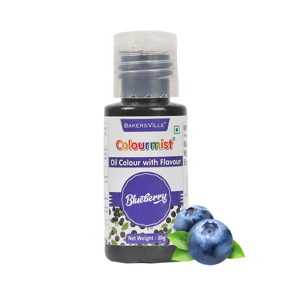 Colourmist Oil Colour With Flavour (Blueberry), 30g | Chocolate Oil Blueberry Flavour with Blueberry Colour | Chocolate Oil Blueberry Emulsion |, 30g