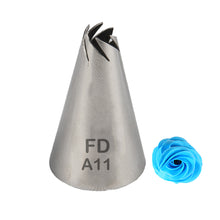 Load image into Gallery viewer, FineDecor Piping Tip, Stainless Steel Icing Piping Nozzle Tip, Cake Decorating Tools Cream Puff Decor Pastry Icing Piping Tool for Baker, 1psc (A11)
