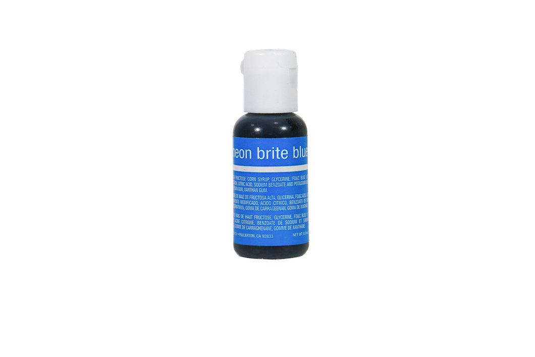 Chefmaster Liqua Gel, Neon Brite Blue, 20 ml