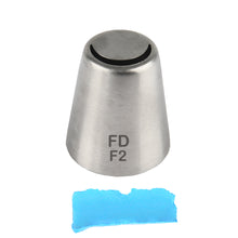 Load image into Gallery viewer, FineDecor Russian Piping Tip, Cake Decoration Nozzle Cream Icing Nozzle Tip Stainless Steel Nozzle Cream Puff Decor Pastry Icing Tool, 1psc (F2)

