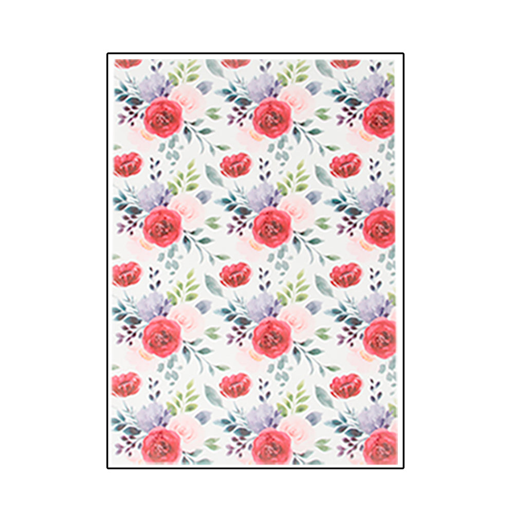 FooDecor Proffessionals Printed Edible Wafer Paper Sheets, Cake Decoration Sheet, Floral Theme Dye Frosting Sheet, Cake  Wrap, A4 Size - BV 3037