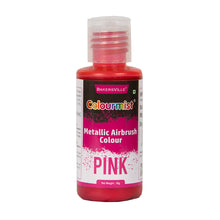 Load image into Gallery viewer, Colourmist Concentrated Vibrant Airbrush Metallic Food Colour (METALLIC PINK), 50g | Airbrush Colour For Cakes, Choclate, Fondant, Icing and more
